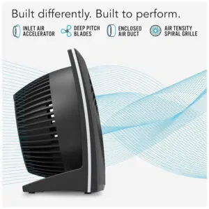 Ventilador Compacto com 3 Velocidades, 110V 48W, VORNADO 573 CR1 0118 06, Preto