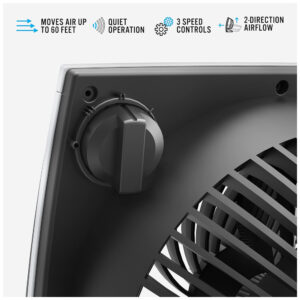 Ventilador Compacto com 3 Velocidades, 110V 48W, VORNADO 573 CR1 0118 06, Preto