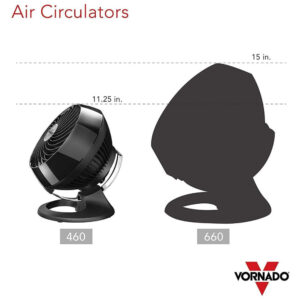 Ventilador com 3 Velocidades e Controle de Direção do Ar, 110V 63W, Vornado 460 CR1 0253 06, Preto