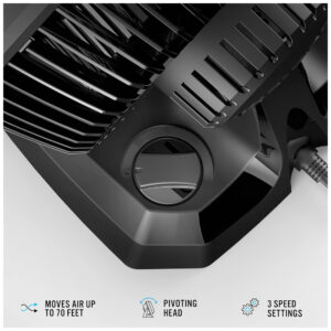 Ventilador de Mesa com 3 Velocidades, Silencioso, 110V, VORNADO CR1 0407 06BB, Preto