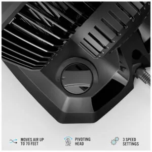 Ventilador de Mesa com 3 Velocidades, Silencioso, 110V, VORNADO CR1 0407 06BB, Preto