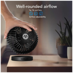 ectq7jst1mkc0b_2.jpg - Ventilador Pessoal de Mesa com 2 Velocidades, Inclinação Ajustável e Silencioso, 110V 21W, Vornado SPHERE, Preto