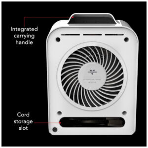 Aquecedor Elétrico Portátil com Controle de Temperatura, Temporizador e Recursos de Segurança, 110V, 1500W, VORNADO Velocity 5, Branco