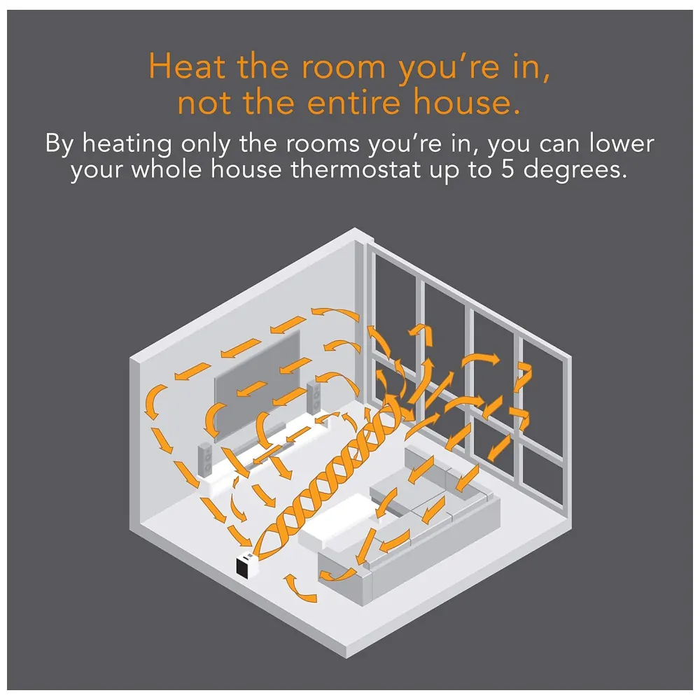 Aquecedor Elétrico Portátil com Controle de Temperatura, Temporizador e Recursos de Segurança, 110V, 1500W, VORNADO Velocity 5, Branco