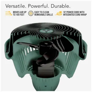 Ventilador de Piso com 3 Velocidades, Ajustável, 110V 85W, Vornado 293HD, Verde