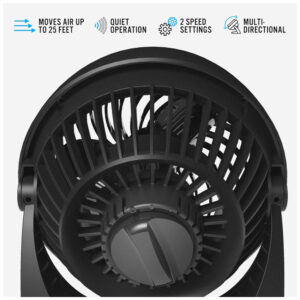 ectqaxjwpgf00b_2.jpg - Ventilador de Mesa Portátil, 2 Velocidades, 110V 25W, VORNADO 133 CR1 0221 06, Preto