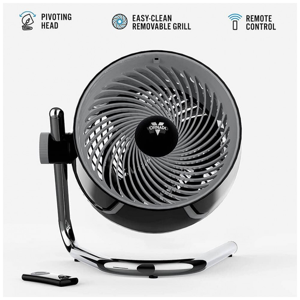 ectqbssvrwm80b_3.jpg - Ventilador de Mesa Pivot6 com 4 Velocidades, Controle Remoto e Eixo Rotativo, 110V 45W, VORNADO CR1 0410 06, Preto