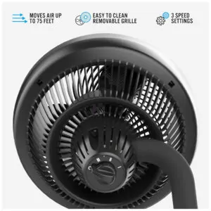 Ventilador Pedestal com Altura Ajustável, Fácil Limpeza e 3 Velocidades, 110V 50W, VORNADO 693 CR1 0311 06, Preto