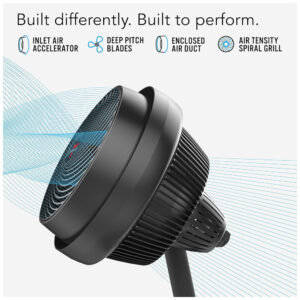 Ventilador Pedestal com Altura Ajustável, Fácil Limpeza e 3 Velocidades, 110V 50W, VORNADO 693 CR1 0311 06, Preto