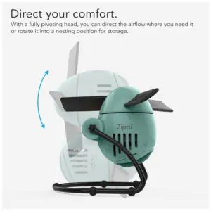 ectqknlvptr90b_3.jpg - Ventilador de Mesa com 2 Velocidades e Lâminas Macias, 110V 30W, Vornado Zippi, Verde