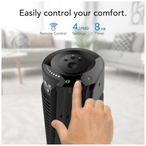 ectqn168hb8c0b_4.jpg - Ventilador de Torre com Controle Remoto e 4 Velociades, 110V 70W, Vornado OSC84, Preto