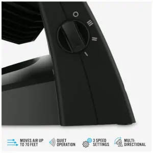 Ventilador Circulador de Ar com 3 Velocidades e Inclinação Ajustável, 110V 51W, Vornado 630 CR1 0074 06, Preto