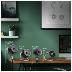 ectqpzdm8w180b_1.jpg - Ventilador Portátil Silencioso para Escritório ou Quarto, 3 Velocidades, 110V 18W, Vornado Pivot Clip, Preto