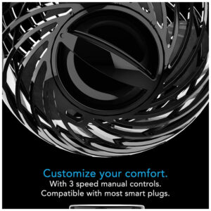 ectqpzdm8w180b_4.jpg - Ventilador Portátil Silencioso para Escritório ou Quarto, 3 Velocidades, 110V 18W, Vornado Pivot Clip, Preto