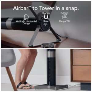 ectqvg6vn6xc0b_3.jpg - Ventilador de Torre e Circulador de Ar Horizontal, com Controlo Remoto, 3 Definições de Velocidade, 110V, Vornado Airbar 4, Preto