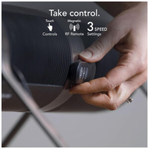 ectqvg6vn6xc0b_4.jpg - Ventilador de Torre e Circulador de Ar Horizontal, com Controlo Remoto, 3 Definições de Velocidade, 110V, Vornado Airbar 4, Preto