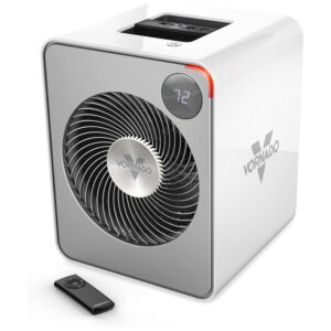 VMH500 Aquecedor de metal para sala inteira com climatização automática, 2 configurações de aquecimento, VORNADO EH1 0116 43, Branco