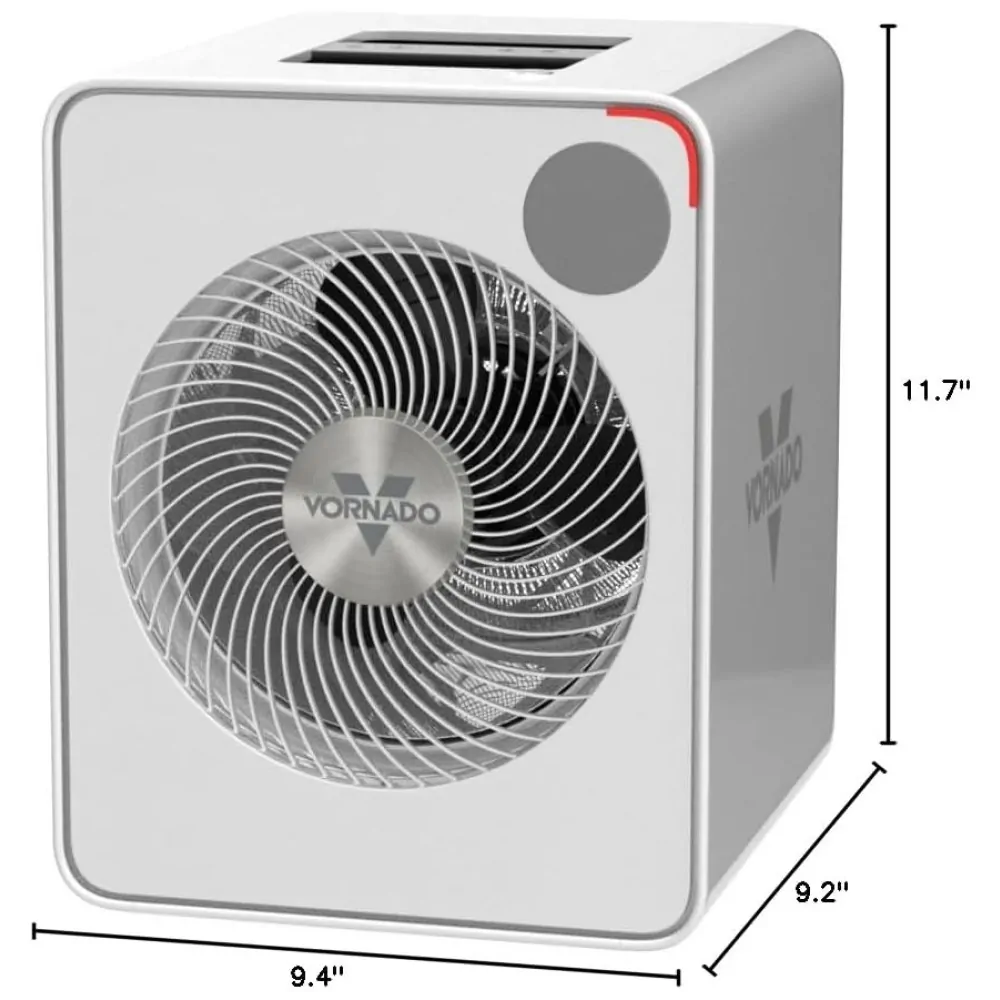 VMH500 Aquecedor de metal para sala inteira com climatização automática, 2 configurações de aquecimento, VORNADO EH1 0116 43, Branco