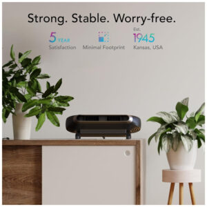 ectqxyrxzymc0b_6.jpg - Ventilador de Torre Horizontal, Estilo Moderno com Inclinação Ajustável, 5 Velocidades, Silencioso, Controle Remoto e Digital, 110V, Vornado, Preto
