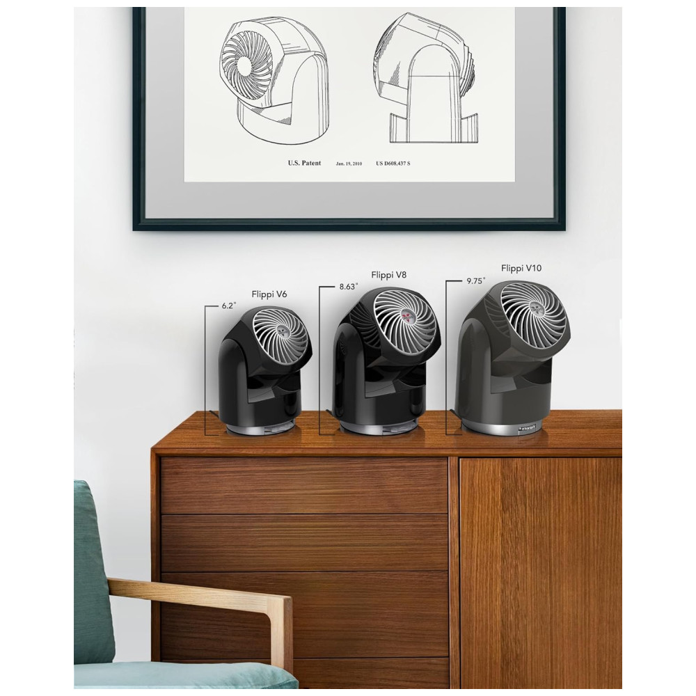 ectqybrs62280b_5.jpg - Ventilador com 2 Velocidades e Fluxo de Ar Ajustável, 110V 14W, Vornado Flippi V6 CR1 0094 116, Violeta Escuro