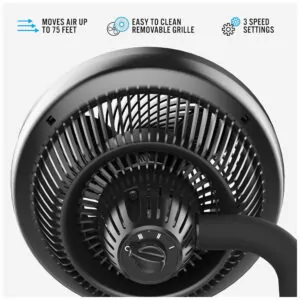 Ventilador de Mesa com 3 Velocidades, 110V 50W, Vornado 623, Preto