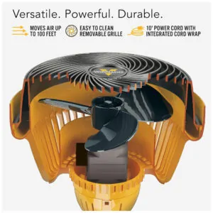 Ventilador de Piso com 3 Velocidades, 110V 85W, Vornado 293 CR1 0089 16, Amarelo