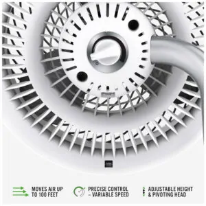 Ventilador com Controle de Velocidade Variável e Altura Ajustável, 110V 60W, VORNADO CR1 0277 73, Branco