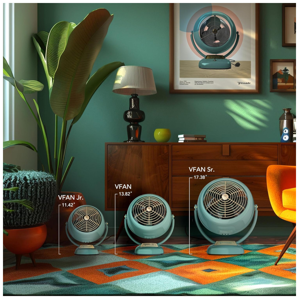 ectqo1c97xt00b_1.jpg - Ventilador Circulador de Ar Vintage com 3 Velocidades, Articulado e Silencioso, 110V 62W, Vornado VFAN Sr. CR1 0230 17, Verde