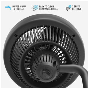 Ventilador Circulador de Ar com 3 Velocidades e Inclinação de 180 Graus, 110V 84W, Vornado 723 CR1 0075 06, Preto