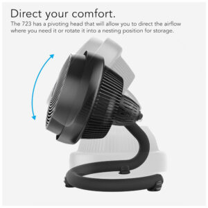 Ventilador Circulador de Ar com 3 Velocidades e Inclinação de 180 Graus, 110V 84W, Vornado 723 CR1 0075 06, Preto