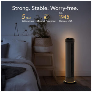 ectqx6lq2zmc0b_5.jpg - Ventilador de Torre Oscilante com Luz Ambiente, Controle Remoto, 5 Velocidades, Luz LED e Silencioso, 110V, Vornado ARA, Preto