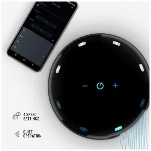 ectq24t7589b0b_1.jpg - Ventilador de Torre Oscilante com Suporte de Parede e Controle de Voz Alexa, 110V, Vornado ATOM 2W AE, Preto