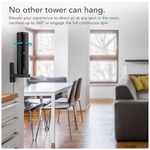 ectq24t7589b0b_2.jpg - Ventilador de Torre Oscilante com Suporte de Parede e Controle de Voz Alexa, 110V, Vornado ATOM 2W AE, Preto