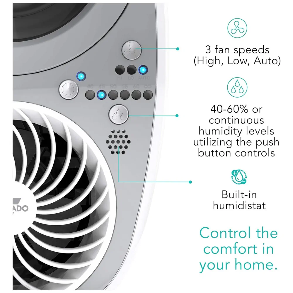 Umidificador de Ambiente Vornado UH100 Ultrassônico Névoa Fria Tanque 3,78 L Cobertura 56 m Uso Interno