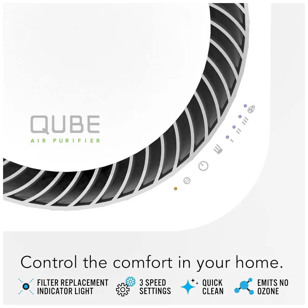 QUBE50 Purificador de ar para casa, quarto e escritório, VORNADO AC1 0046 43, Branco