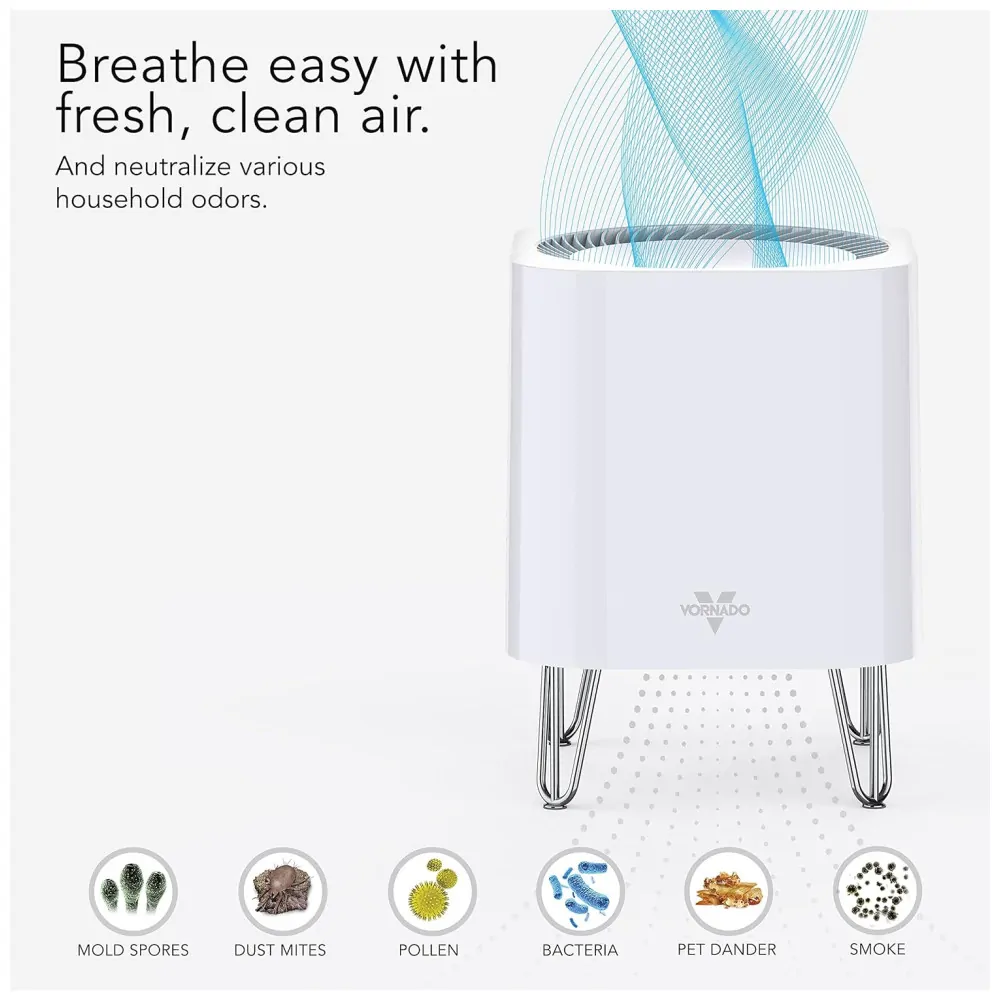 QUBE50 Purificador de ar para casa, quarto e escritório, VORNADO AC1 0046 43, Branco