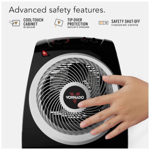 Aquecedor Elétrico com Termostato Ajustável e 2 Configuração de Aquecimento, 110V Vornado VH10, Preto