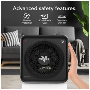Aquecedor Vornado Velocity Cube 5 OSC Branco Vortex Heat Oscilacao 70 graus Auto Climate Timer 12h Controle Remoto Night Mode 120V