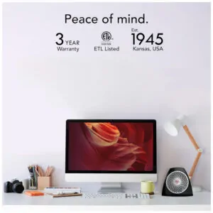 Aquecedor Pessoal Vornado VH202 Preto Vortex Heat Circulation 2 Níveis Modo Ventilador Carcaça Fria Mesa Desktop 120V