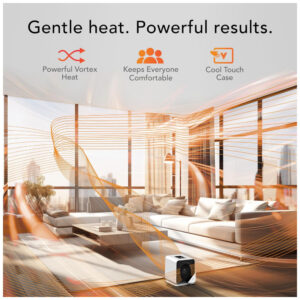 Aquecedor Vornado Velocity Cube 5S 2025 Branco Vortex Heat Circulation Auto Climate 3 Niveis Timer 12h Base Giratoria 120V