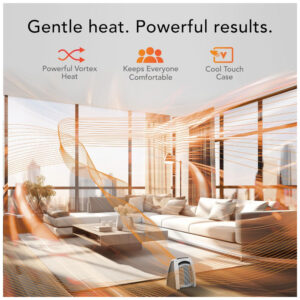 Aquecedor de Ambiente Vornado AVH10 Branco Circulação Vórtice Controle Automático de Clima 2 Níveis 120V
