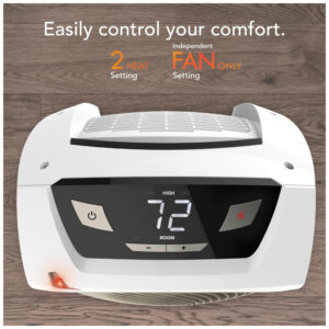 Aquecedor de Ambiente Vornado AVH10 Branco Circulação Vórtice Controle Automático de Clima 2 Níveis 120V