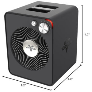 Aquecedor Elétrico Portátil com Termostato digital e Controle Remoto, 110V 1500W, Vornado, Cinza