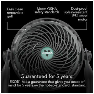Conjunto de Ventilador de Mesa Vornado EXO51 e 133, 110V, Preto